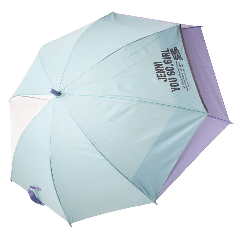 子供用 傘 後ろが伸びる 女の子 小学生 キッズ ランドセルが濡れない JENNI 55cm 60cm 子供 子ども 雨傘 ジャンプ傘 透明窓 クリア 反射材 スクール かさ 紫 ミント 緑 パステル