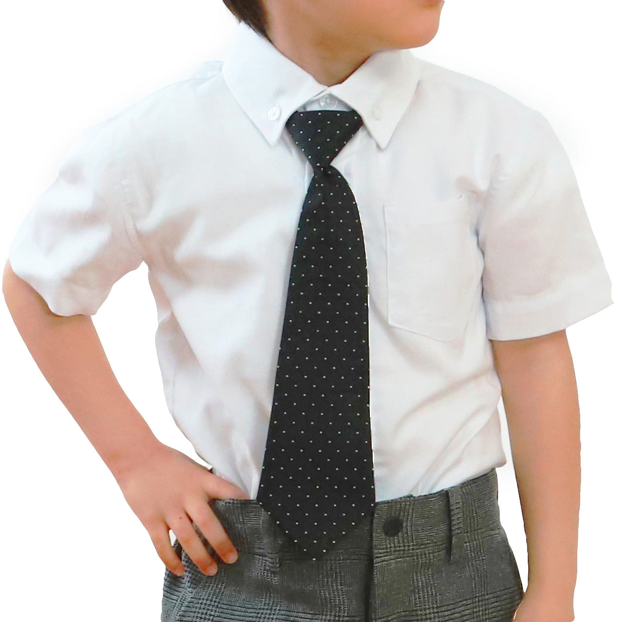 キッズ フォーマル 男の子 半袖 シャツ ネクタイ 付 100cm～130cm 子供 