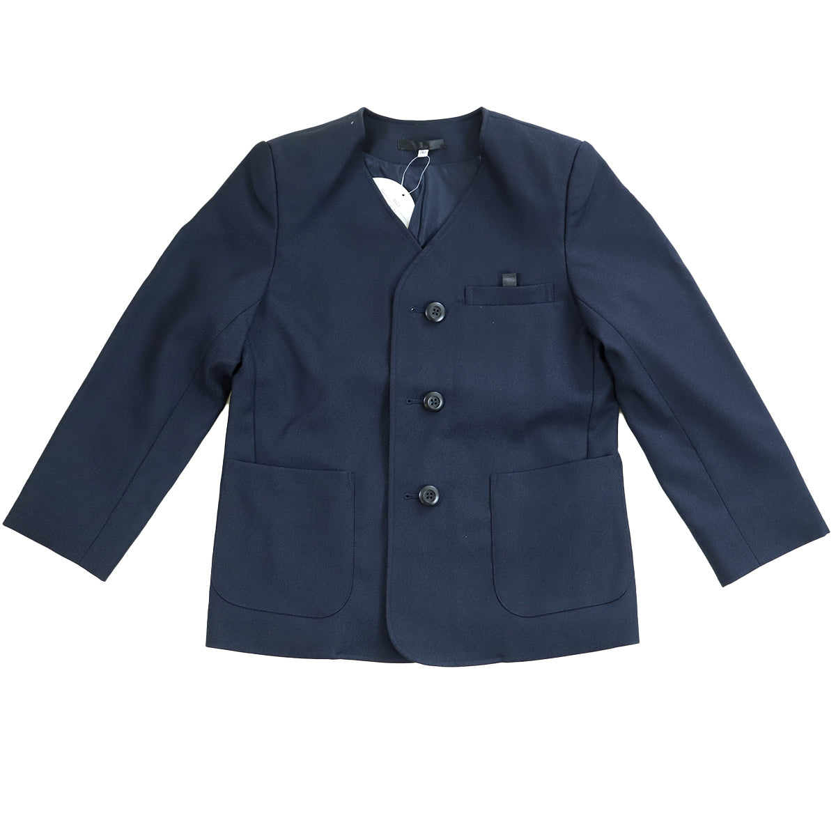 小学校上着 サイズ１６０B B紺 イートンシングル 男女兼用 ポリ１００％ 新品 小学校 小学生 制服 上着 イートン シングル 男子 女子 撥水 洗える