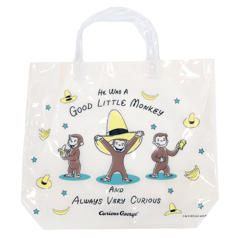 おさるのジョージ プールバッグ 手提げバッグ ジョージ 約36×29×10cm ビーチバッグ ビニールバッグ スイムバッグ ショルダー 子供 水泳 水着入れ スポーツ サブバッグ (在庫限り)