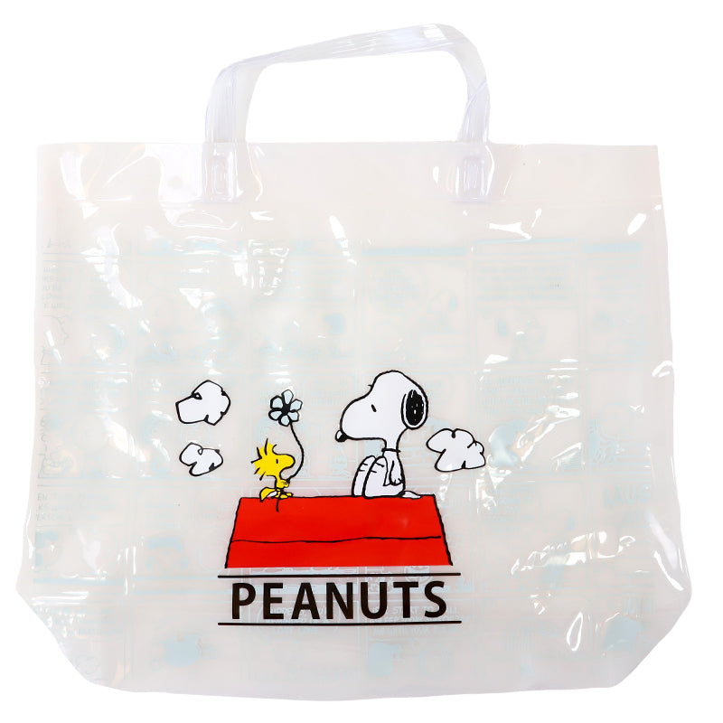 PEANUTS プールバッグ 手提げバッグ スヌーピー ウッドストック 約36×29×10cm ビーチバッグ ビニールバッグ スイムバッグ ショルダー 子供 水泳 水着入れ スポーツ サブバッグ (在庫限り)