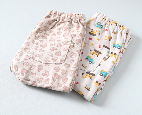 キッズ レギンスパンツ 長ズボン 裏毛 ストレッチ パンツ 子供 男の子 女の子 綿混 総柄 110～130cm 子ども 子供服 ボトムス コットン 柄 かわいい 可愛い 通園 通学 (在庫限り)