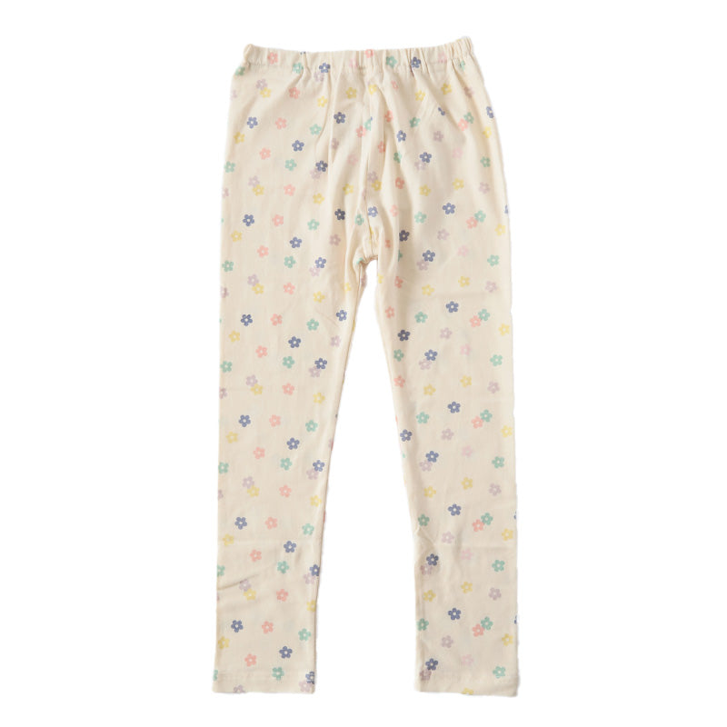 キッズ レギンス ストレッチパンツ 長ズボン かわいい 総柄 子供服 男の子 女の子 100～130cm 子供 子ども ボトムス ストレッチ パンツ ロングパンツ 綿混 コットン ズボン 100 110 120 130 (在庫限り)