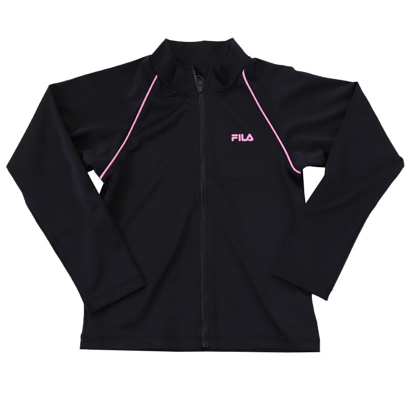 ラッシュガード ジュニア キッズ FILA 長袖 130cm～170cm フィラ スクール 水着 女の子 男の子 子供 スク水 プール 紫外線対策 uvカット 水泳 学校 130 140 150 160 (送料無料) (在庫限り)