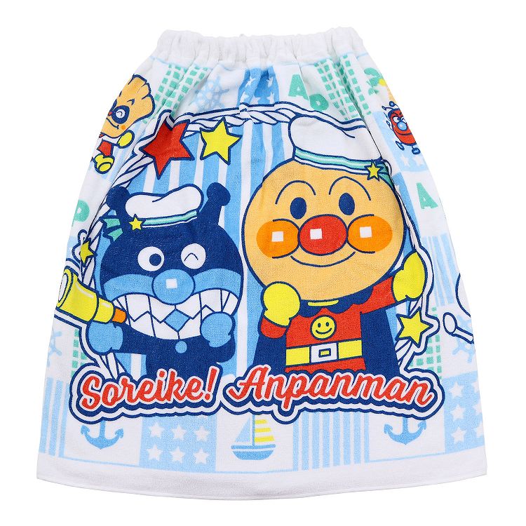 プールタオル アンパンマン 綿100％ ラップタオル 巻きタオル キッズ 60cm 子供 バスタオル プール 水泳 男児 男の子 女児 女の子 キャラクター