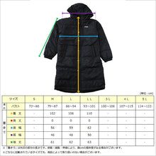 画像をギャラリービューアに読み込む, ベンチコート レディース おしゃれ FILA M～LL (中綿コート スポーツウエア フィラ 花柄 エンボス 暖かい 女性 冬 フード付き ハーフ 防寒着 コート) (送料無料) (在庫限り)
