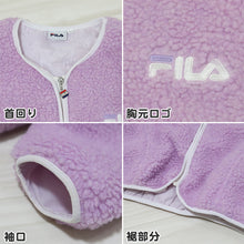 画像をギャラリービューアに読み込む, キッズ ボア ジャケット ブルゾン 子供服 アウター 冬服 秋 FILA 130～160cm 子供 女の子 冬 トップス もこもこ 暖かい あったか 上着 フィラ (送料無料) (在庫限り)

