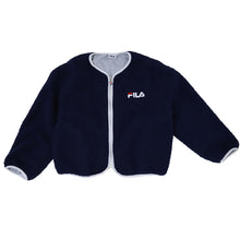 画像をギャラリービューアに読み込む, キッズ ボア ジャケット ブルゾン 子供服 アウター 冬服 秋 FILA 130～160cm 子供 女の子 冬 トップス もこもこ 暖かい あったか 上着 フィラ (送料無料) (在庫限り)
