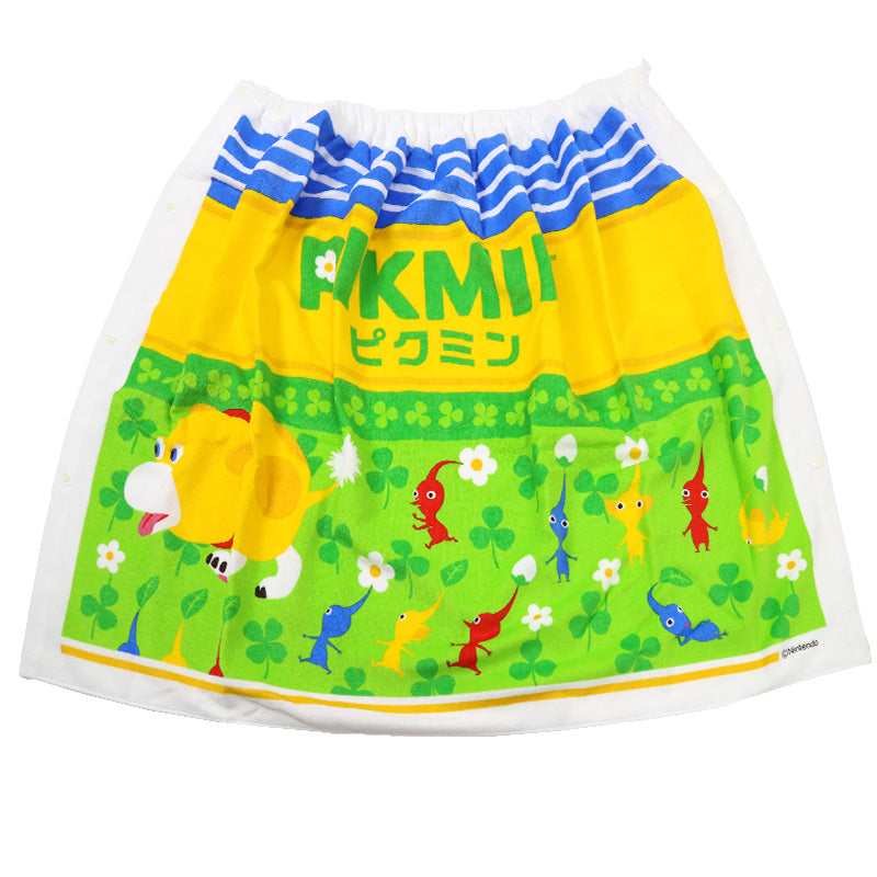 ラップタオル 巻きタオル 綿100% キャラクター かわいい キッズ 子供 80cm丈 ビーチタオル バスタオル 小学生 プール 水泳 男の子 男子 女の子 女子 ジュニア 吸水 ピクミン