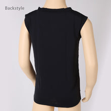 画像をギャラリービューアに読み込む, キッズ スポーツ ノースリーブ ストレッチ 涼感 UVカット 130～170cm 子供 子ども 女の子 男の子 ジュニア インナー 黒 スポーツインナー
