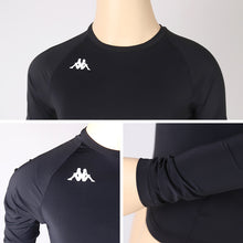 画像をギャラリービューアに読み込む, キッズ スポーツ 長袖 クルーネック ストレッチ 涼感 UVカット 130～170cm 子供 子ども 女の子 男の子 ジュニア インナー 黒 スポーツインナー
