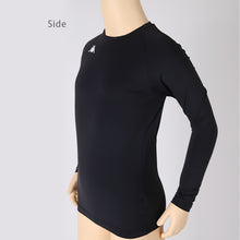 画像をギャラリービューアに読み込む, キッズ スポーツ 長袖 クルーネック ストレッチ 涼感 UVカット 130～170cm 子供 子ども 女の子 男の子 ジュニア インナー 黒 スポーツインナー
