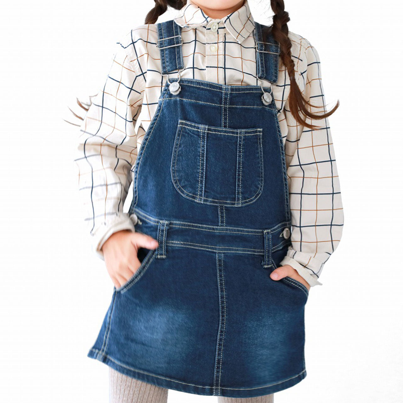 ジャンパースカート キッズ デニム ストレッチ ジャンスカ 子供服