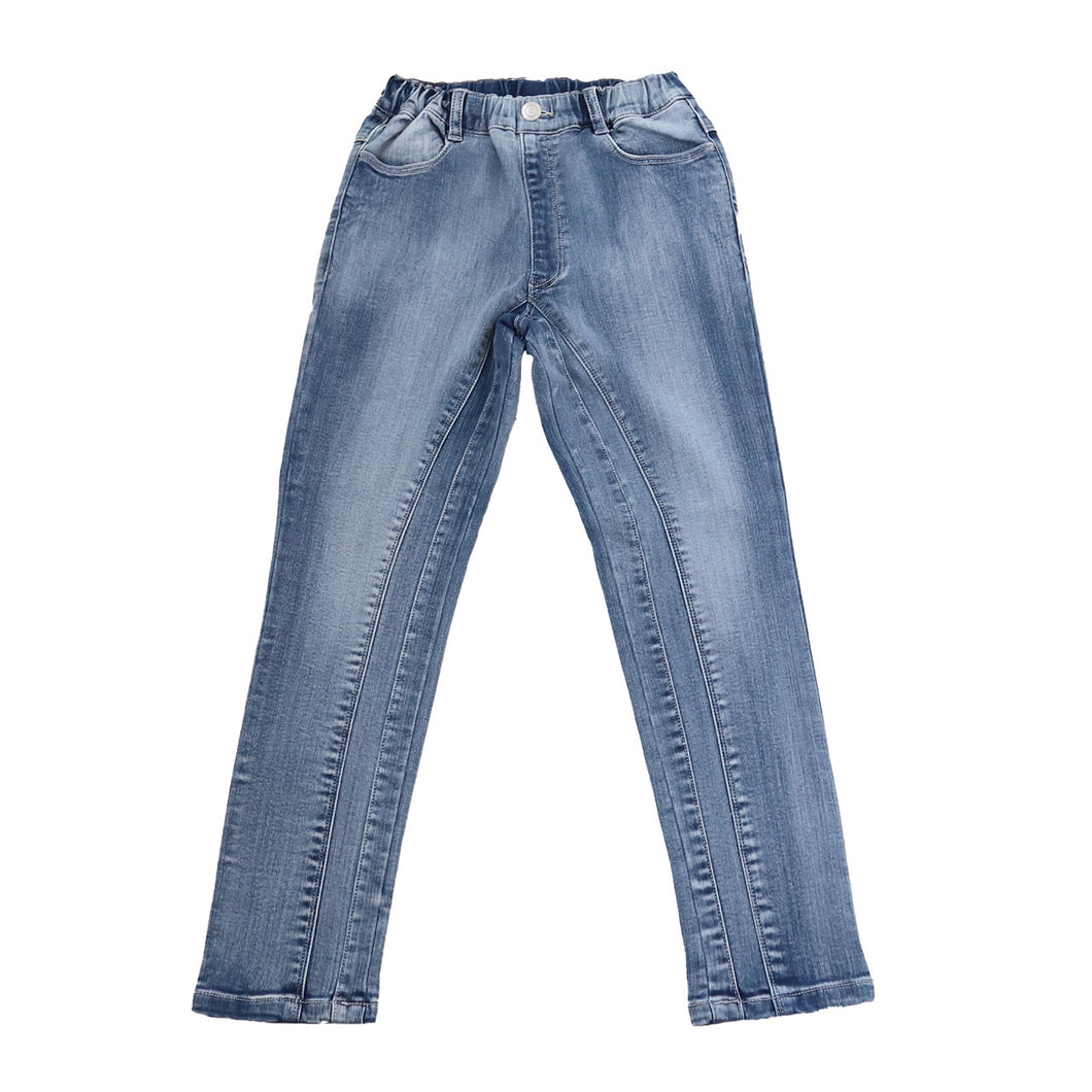 女の子 デニム ロングパンツ 長ズボン ボトムス 90～160cm (ストレッチパンツ ジーパン ジーンズ ストレッチ ズボン キッズ ジュニア こども 子供 子供服 ボトムス 通園 通学 デイリー) (在庫限り)