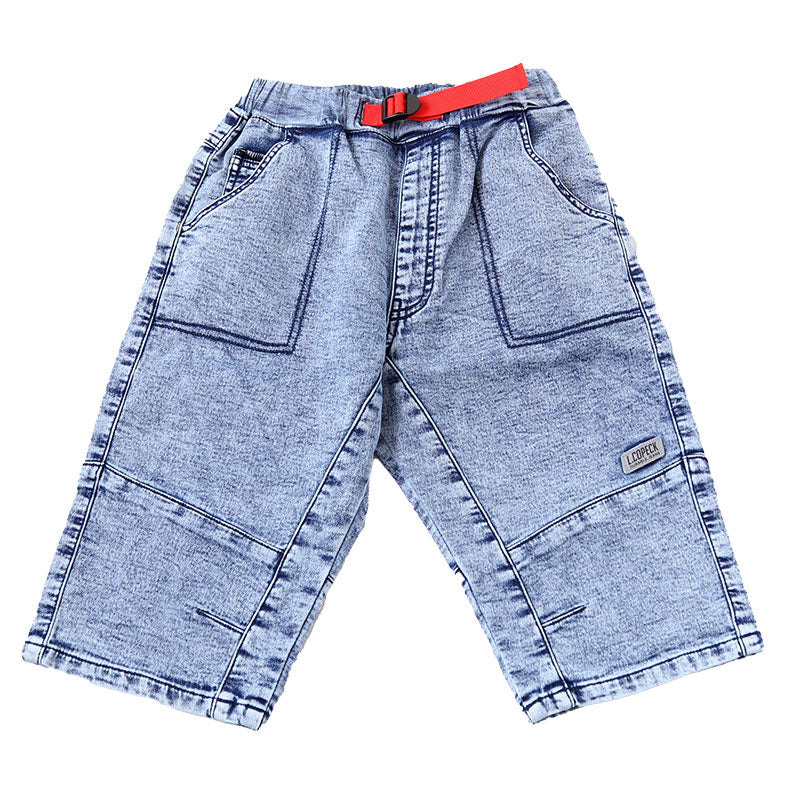 子供 ハーフパンツ 半ズボン キッズ 男の子 デニム 短パン 90～160cm ジーンズ ジーパン ジュニア こども 子ども 子供服 ボーイズ ボーイ 男児 ズボン ボトムス 通園 通学 デイリー ブルー 青 水色 (在庫限り)