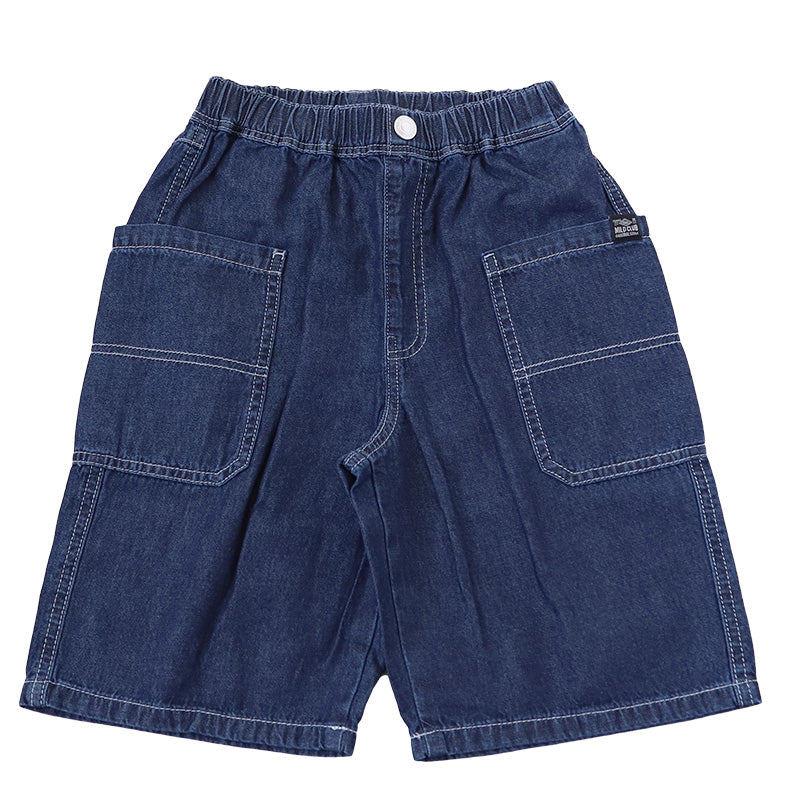 男の子 ハーフパンツ 半ズボン デニム 短パン 綿100% キッズ 春 夏 140～160cm 薄手 涼しい ショートパンツ ジュニア こども 子ども 子供服 ボーイズ ボーイ 男児 子供 ズボン ボトムス 通園 通学 デイリー