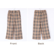 画像をギャラリービューアに読み込む, 子供 女の子 ワイドパンツ ボトムス  120 130 140 150 160cm 薄手 キュロット スカート風 ズボン パンツ キッズ ジュニア こども 子供服 ボトム 通園 通学 デイリー 春 夏 秋 チェック柄 無地

