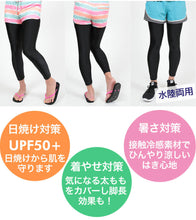 画像をギャラリービューアに読み込む, ラッシュガード レギンス レディース 2枚セット M-L～5L (スパッツ 10分丈 スポーツ インナー 大きいサイズ 3l uvカット)

