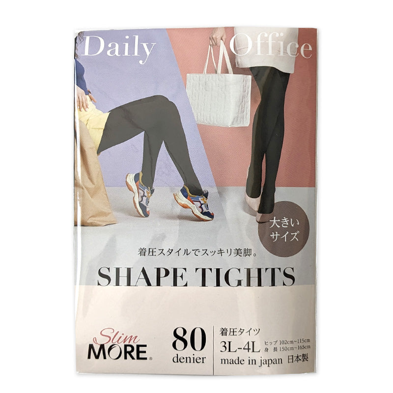 着圧 タイツ 黒 80D 大きいサイズ 大きめ 大寸 3L-4L (マチつき 3L 4L