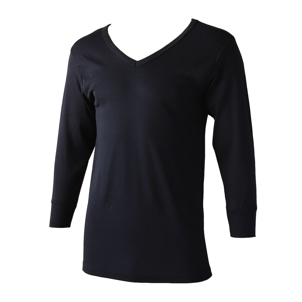 メンズ インナー 長袖 長袖シャツ 発熱 Vネック M～LL (男 紳士 男性 V首 防寒 肌着 下着 トップス 保温 吸湿発熱 静電気防止 吸汗速乾 M L LL) (紳士肌着) (在庫限り)