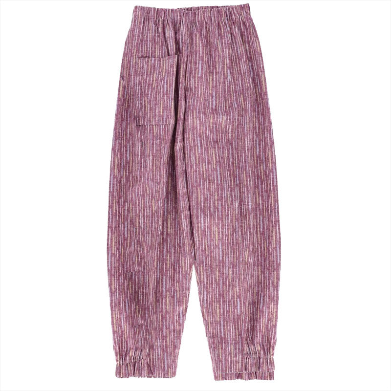 綿100％ レディース もんぺ 色柄おまかせ パンツ 無地 シンプル ポケット付き ガーデニング 農作業 作業着 部屋着 ルームウェア リラックス ゆったり 楽ちん フリー/LL (取寄せ)