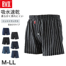 画像をギャラリービューアに読み込む, BVD トランクス ニット bvd メンズ パンツ 吸水速乾 前あき M～LL (B.V.D. 下着 肌着 ニットトランクス インナー チェック ストライプ 吸汗速乾)
