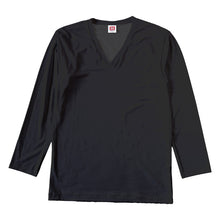 画像をギャラリービューアに読み込む, BVD あったか インナー tシャツ メンズ 裏起毛 長袖 冬 防寒 保温 Vネック 暖かい M～LL B.V.D 下着 ロング丈 ストレッチ あたたかい 白 黒 登山 無地
