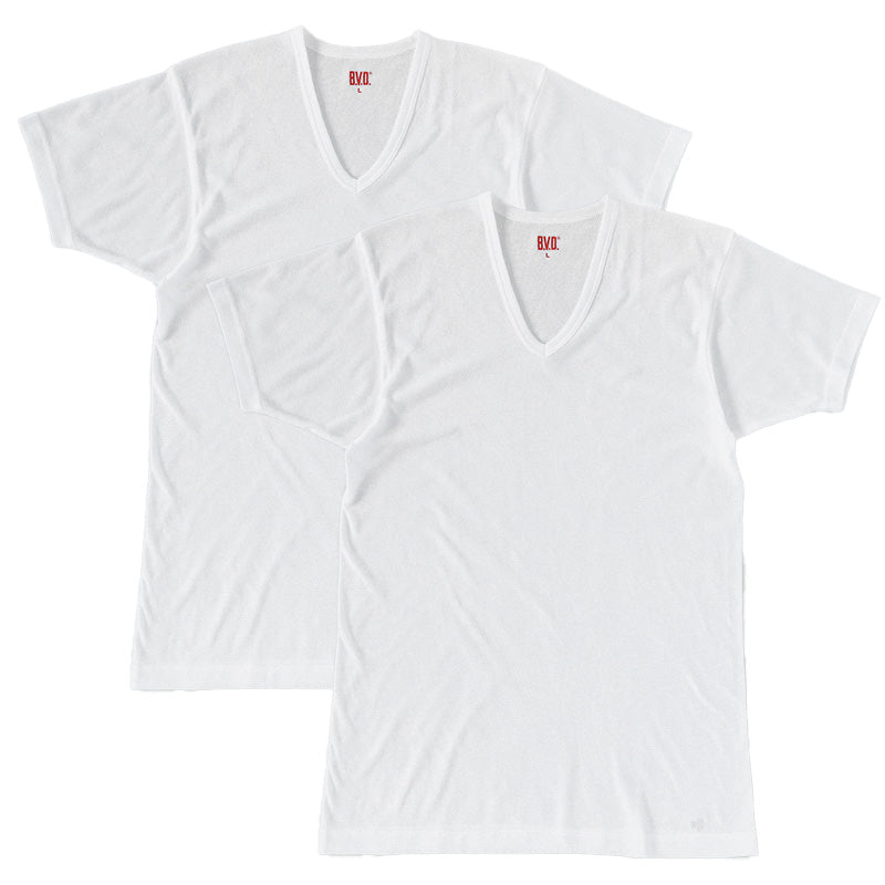 BVD インナー メンズ 半袖 vネック tシャツ 下着 メッシュ 2枚組 M～LL bvd インナーシャツ 肌着 v首 春夏 ホワイト 白 M L LL