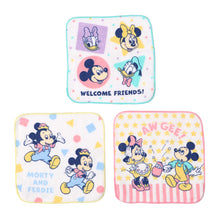 画像をギャラリービューアに読み込む, ハンドタオル ハンカチ 3枚組 キャラクター 柄違い キッズ 子供 保育園 幼稚園 小学生 小学校 約16×16cm プチハンドタオル ウォッシュタオル おしぼりタオル 3P 子供用タオル 入園 ネームタグ まとめ買い セット
