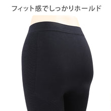 画像をギャラリービューアに読み込む, 10分丈レギンス さざなみSHAPER M-L・L-LL (十分丈 さざなみSHAPER ウェーブ編み 黒)
