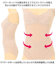 画像をギャラリービューアに読み込む, ボディースーツ 補正下着 A75～C85 補整下着 補正 下着 インナー レディース 女性 スタイルアップ 脇 お腹
