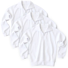 画像をギャラリービューアに読み込む, 【3枚セット】体操服 長袖 襟付き ハーフジップ 体操着 小学生 小学校 110～160cm 長そで ファスナー チャック 衿つき 男子 女子 スクール 体育 運動会 衣替え 子供 子ども キッズ (送料無料)
