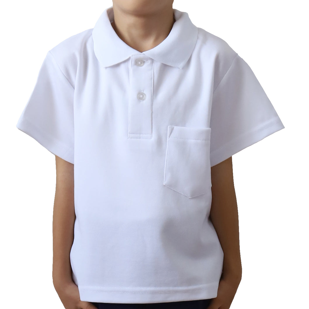 スクール ポロシャツ 半袖 キッズ 子供 制服 小学生 スクールシャツ 100cm～180cm 小学校 半そで 白 男子 女子 学生服 通学用 夏服 学校