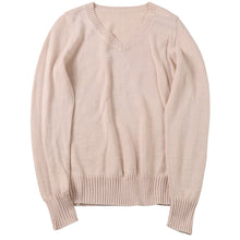 画像をギャラリービューアに読み込む, スクールセーター 女子 高校生 制服 ニット セーター 学生 Vネック S～3L 洗える 中学生 ウール 学校 無地 黒 紺 ベージュ 大きいサイズ 冬 秋 レディース スクール 女子高生 長袖 M L LL 3L
