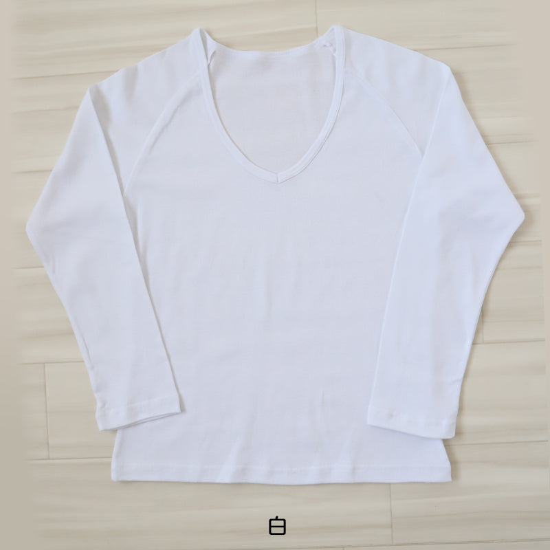 セーラー服 インナー 綿100% 7分袖 tシャツ vネック S～BL 中学生