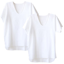 画像をギャラリービューアに読み込む, クレープ肌着 メンズ 半袖 tシャツ 綿100% 2枚組 M～LL 下着 インナー 夏 涼しい 吸汗速乾 男性 紳士 コットン Uネック U首 M L LL (在庫限り)
