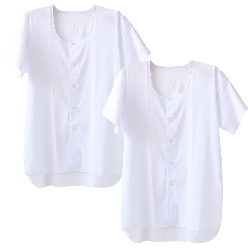 クレープ肌着 メンズ 半袖 tシャツ 前開き 綿100% 面二 2枚組 M～LL 下着 インナー 夏 涼しい 吸汗速乾 男性 紳士 コットン 丸首 M L LL (在庫限り)