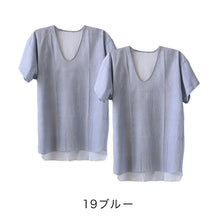 画像をギャラリービューアに読み込む, クレープ肌着 メンズ 半袖 tシャツ 綿100% 2枚組 M～LL 下着 インナー 夏 涼しい 吸汗速乾 男性 紳士 コットン Uネック U首 M L LL
