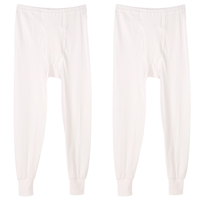 2枚組 綿100% メンズ インナー 保温 あったか 肌着 長ズボン下 M L LL あったかインナー 遠赤外線 下着 ボトム スパッツ レギンス 綿 コットン 無地 秋 冬 30代 40代 50代 60代