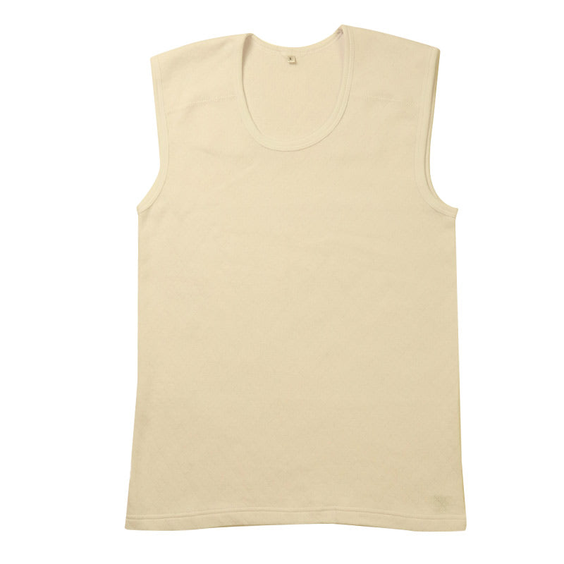 表裏綿100% メンズ インナー 保温 あったか シャツ 肩当付き ベスト 保温 M L LL 寒さ対策 肌着 厚地 あったかインナー 遠赤外線 下着 インナーシャツ 綿 コットン 無地 秋 冬 30代 40代 50代 60代