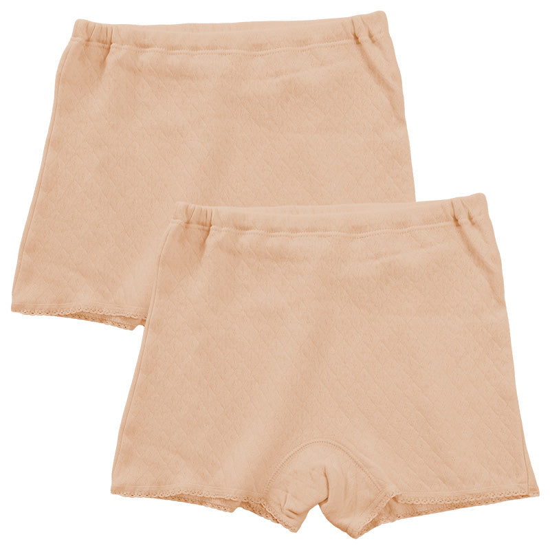 婦人 中綿入り キルト 1分丈 ショーツ 腰当付 2枚組 レディース 冬用 あったか M L LL 肌着 パンツ 下着 インナー ボーイレッグ 一分丈 綿100 綿 キルトインナー 防寒 中わた入り あたたか ソフト ぬくもり 保温 重ねばき 冷え対策