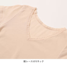 画像をギャラリービューアに読み込む, レディース シャツ インナー 3分袖 Vネック 綿100 強撚糸 M L LL フライス 薄手 やわらか 肌着 下着 半袖 トップス カットソー 肌にやさしい 夏 涼しい 重ね着 部屋着 綿インナー 婦人インナー レディース肌着 V首 レース
