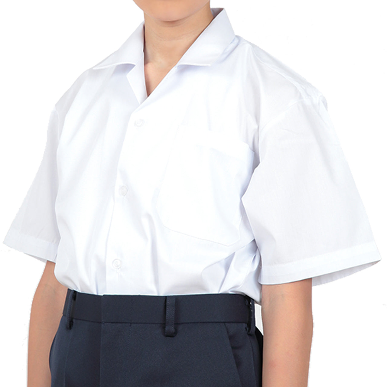 学生服 シャツ 男子 開襟シャツ 半袖 110cmA～180cmB (スクールシャツ 小学生 中学生 高校生 制服 学生 半袖シャツ 110 120  130 140 150 160 170 180) (取寄せ)