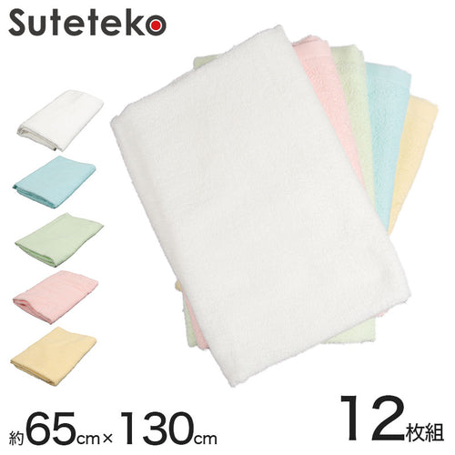 600匁 細雪 バスタオル 12枚組 約65×130cm (バスタオル 吸水 やわらか 綿100％ まとめ買い) (送料無料) (在庫限り)