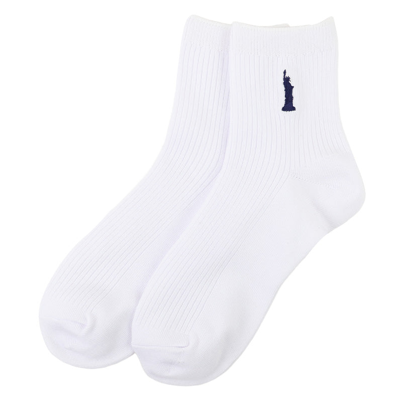 スクールソックス レディース 靴下 2足組 13cm丈 23 - 25cm 女子 ワンポイント くつ下 くつした ソックス 綿混 コットン 学生 通学 制服 小学生 中学生 高校生 イーストボーイ EAST BOY