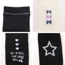 画像をギャラリービューアに読み込む, ハイソックス 女の子 靴下 キッズ ジュニア かわいい 19 - 24cm 子供 ソックス 柄 可愛い 黒 紺 ガールズ くつ下 子ども くつした 通学 女子 子ども こども 快適
