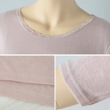 画像をギャラリービューアに読み込む, レディース 肌着 長袖 綿100% 婦人 無地 丸首 9分丈 両起毛 日本製 M L LL 裏起毛 あったかインナー 起毛 綿 コットン 暖かい トップス 防寒 静電気 冬
