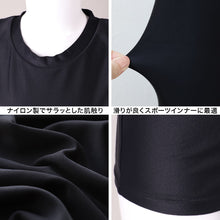 画像をギャラリービューアに読み込む, 日本製 キッズ スポーツ UV スリーブレス クルーネック シャツ 130cm～170cm  スポーツインナー 子供 uvカット ジュニア 男の子 女の子 部活 スポ少 練習用 アンダーウェア

