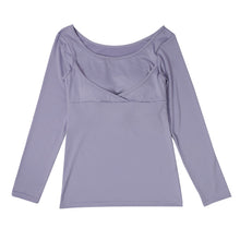 画像をギャラリービューアに読み込む, カップ付き 長袖 インナー レディース 昼夜兼用 24時間使える M L LL カップ付きTシャツ 寝る時 リラックス 無地 下着 締め付けない 楽 らくちん 揺れ 流れ 軽減 痛くない 20代 30代 40代 50代 60代

