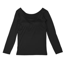 画像をギャラリービューアに読み込む, ホカロン 裏起毛 カップ付き 長袖 インナー 薄手 レディース 保温 あったかインナー シャツ 丸首 M L LL 女性 婦人 Tシャツ 肌着 防寒 大きいサイズ 秋冬 温活 ストレッチ ぽかぽか 温かい
